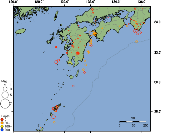 震央分布図
