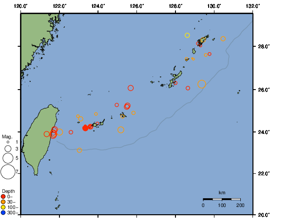 震央分布図