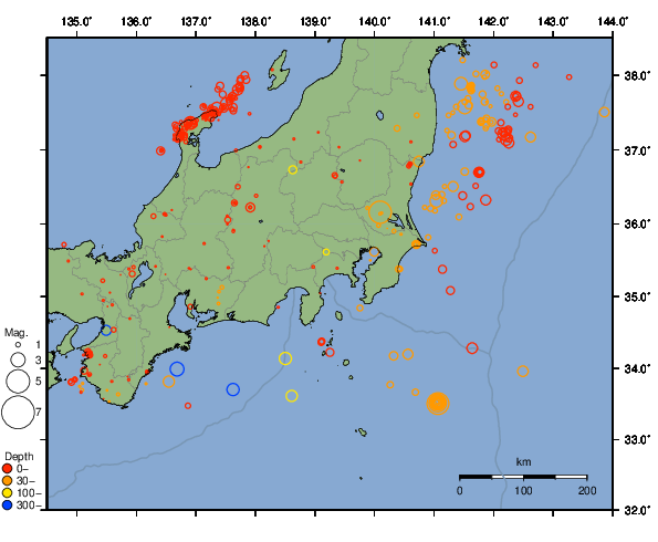震央分布図