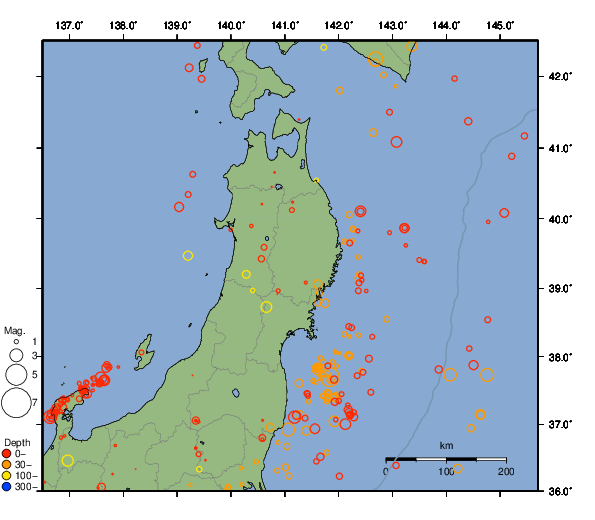 震央分布図