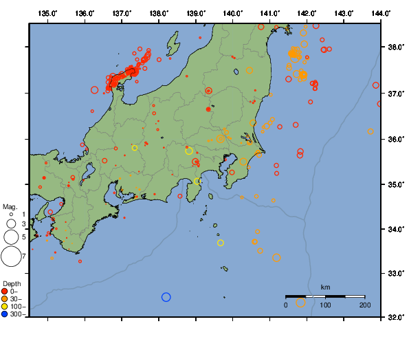 震央分布図
