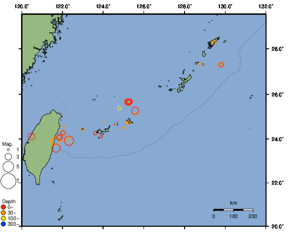 震央分布図
