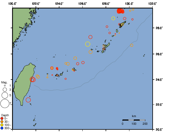 震央分布図
