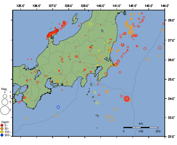震央分布図
