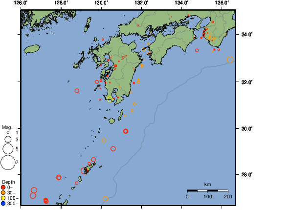 震央分布図