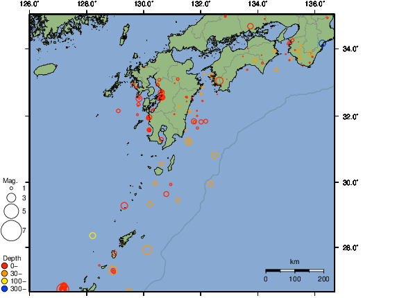 震央分布図
