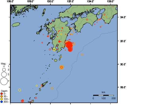 震央分布図