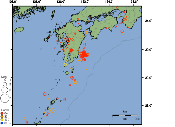 震央分布図