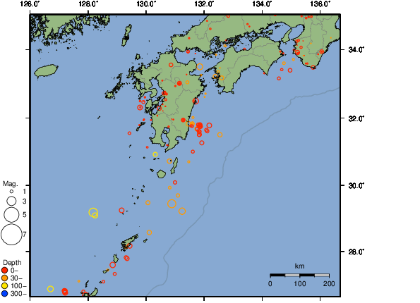 震央分布図