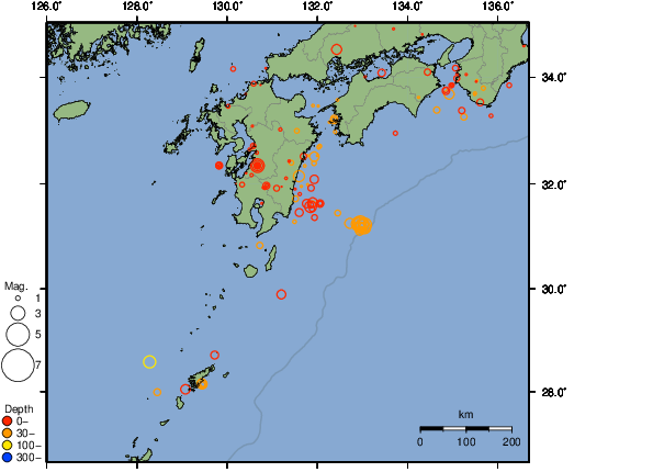 震央分布図