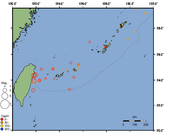 震央分布図