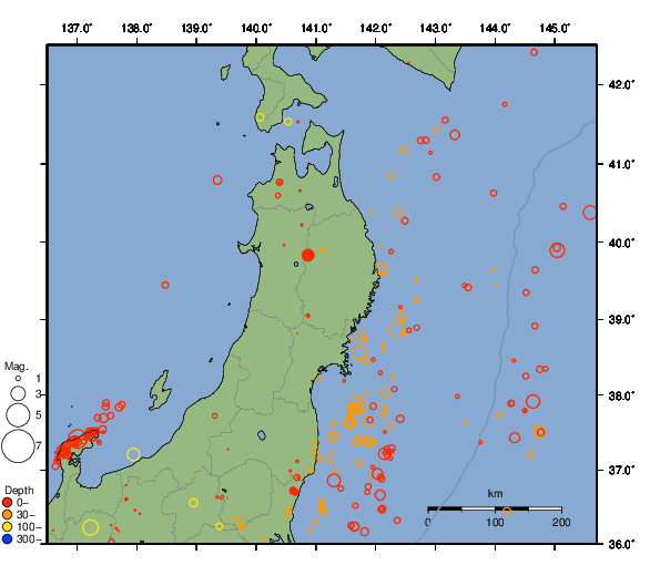 震央分布図