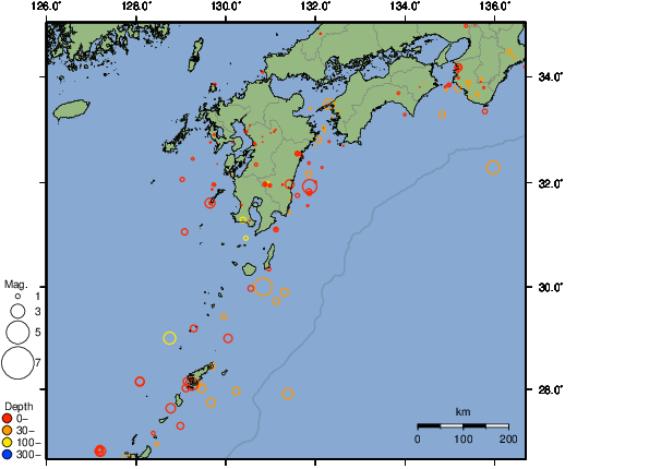 震央分布図