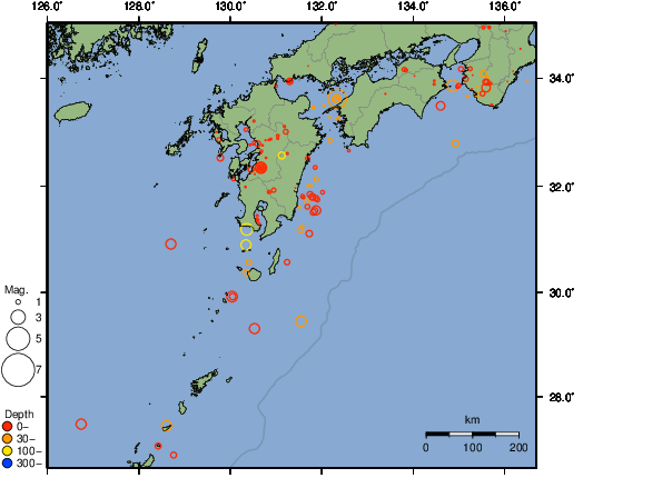 震央分布図