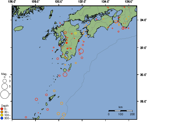 震央分布図