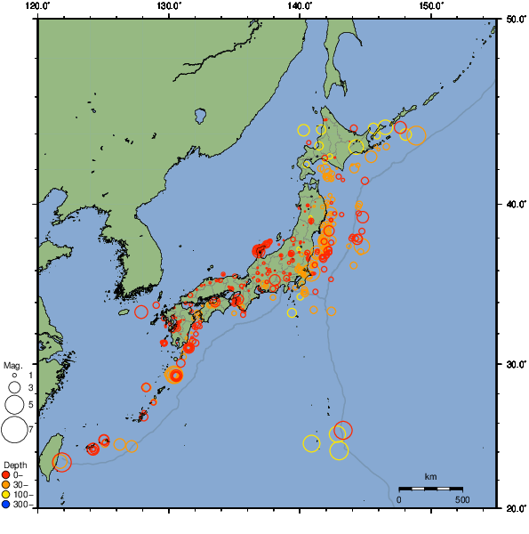 2024年11月01日の震源リスト