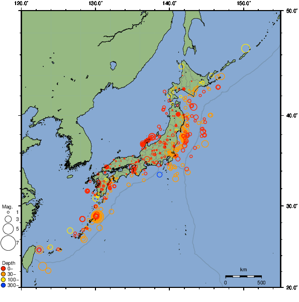 2025年03月09日の震源リスト