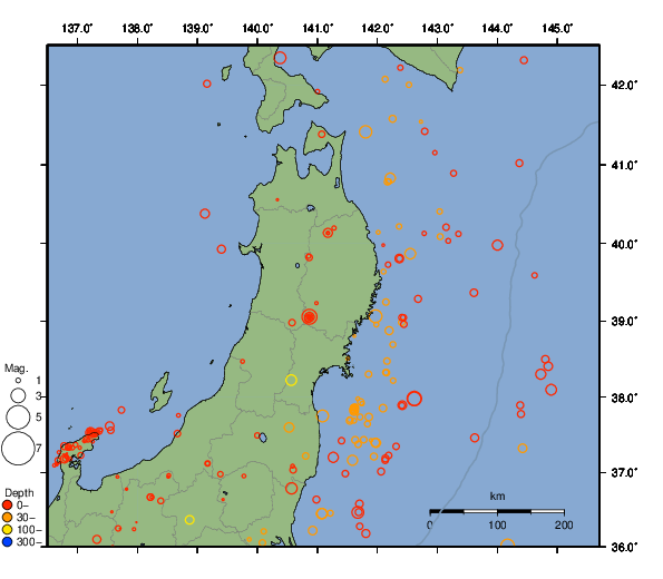 震央分布図