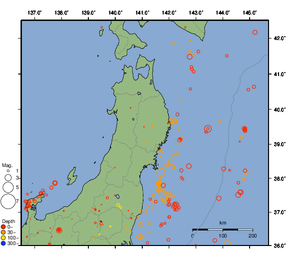 震央分布図