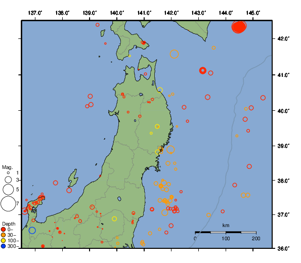震央分布図