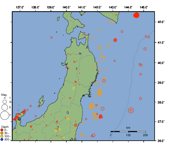 震央分布図