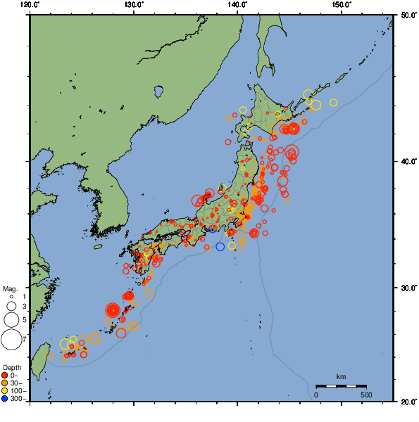 2025年08月06日の震源リスト