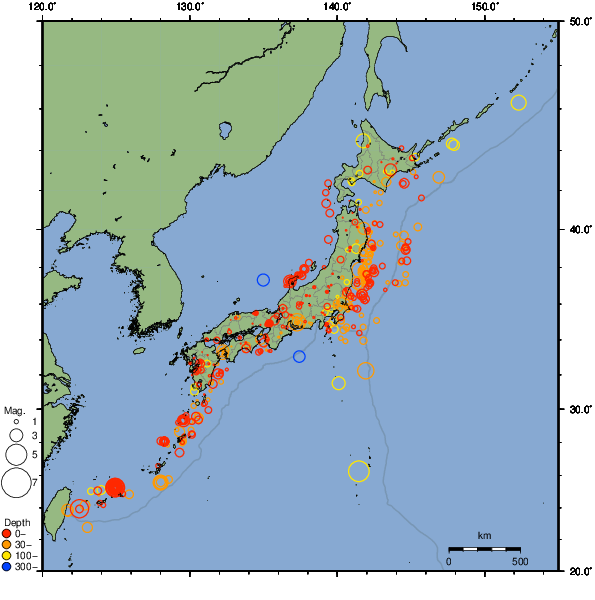 2025年09月07日の震源リスト