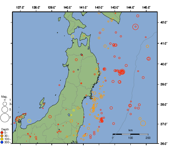 震央分布図