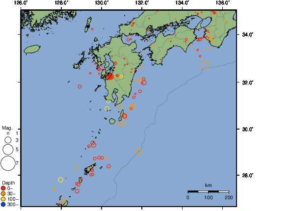 震央分布図