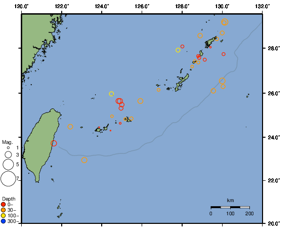 震央分布図