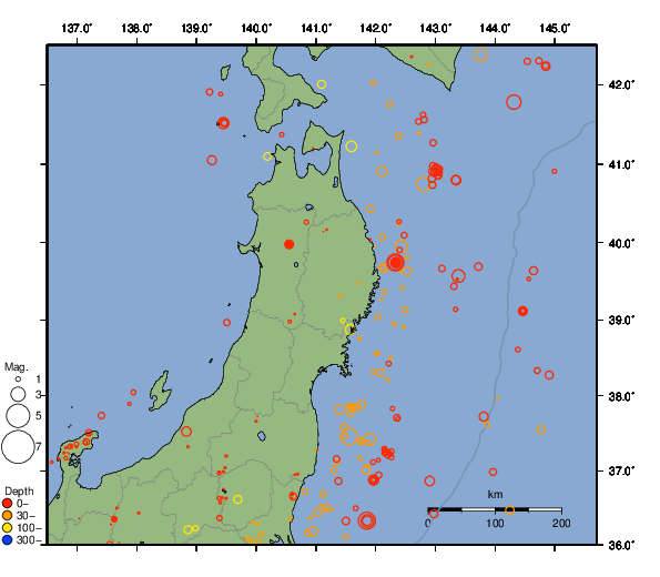 震央分布図
