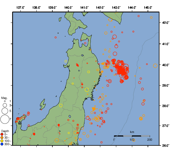 震央分布図