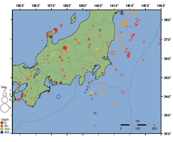 震央分布図
