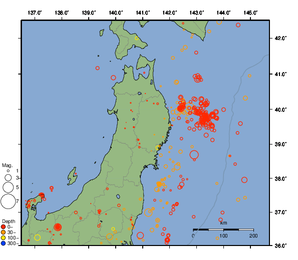 震央分布図
