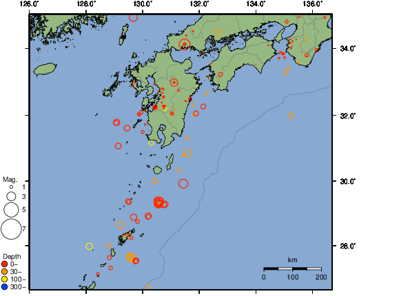 震央分布図