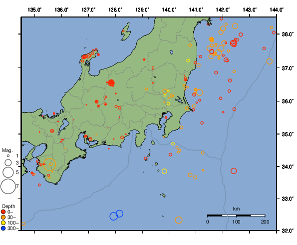 震央分布図