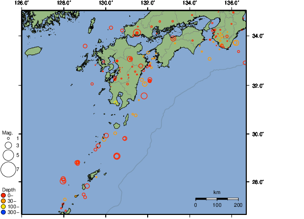 震央分布図