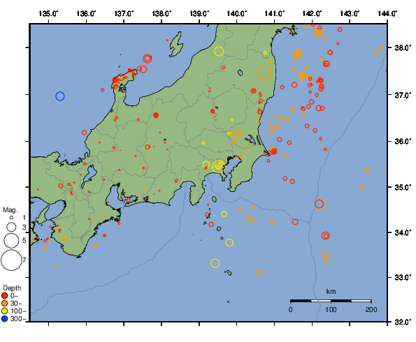 震央分布図