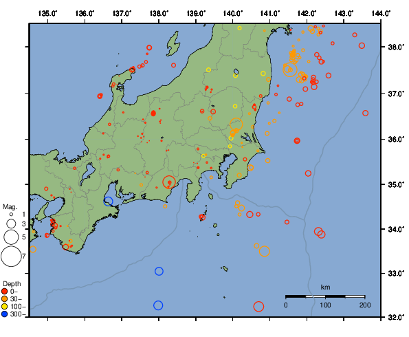 震央分布図