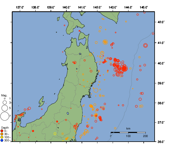 震央分布図