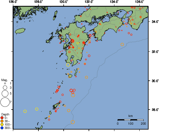 震央分布図