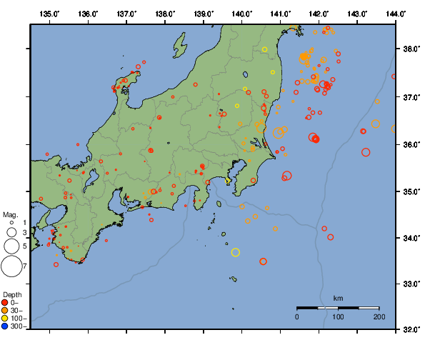 震央分布図