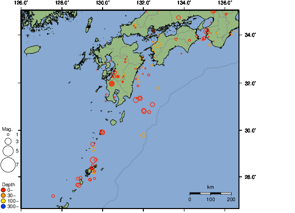 震央分布図