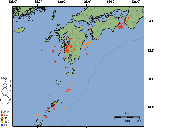 震央分布図