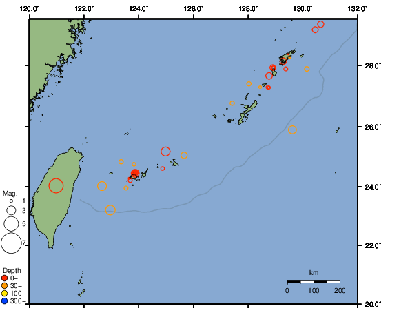 震央分布図