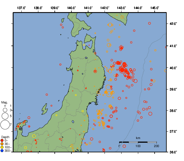 震央分布図