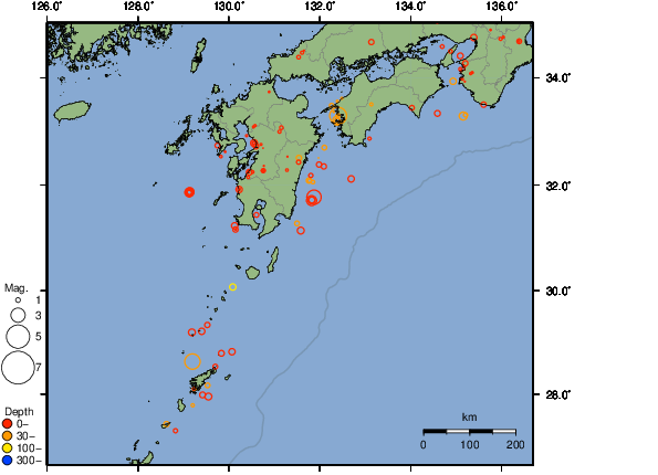 震央分布図