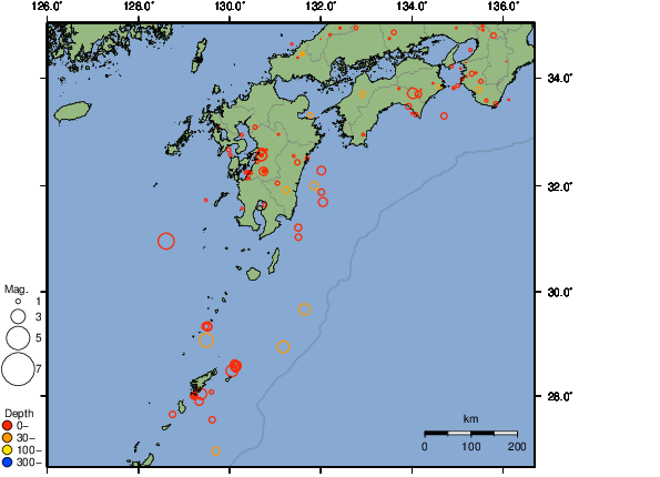 震央分布図