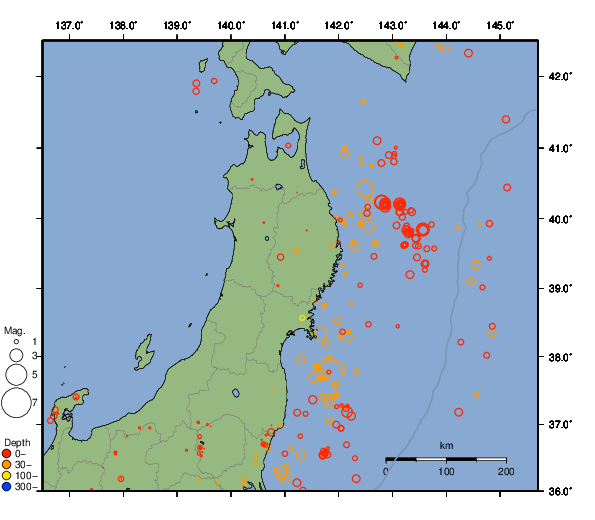 震央分布図