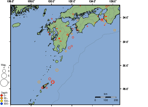 震央分布図